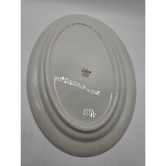 Vintage Embassy USA Thanksgiving Tom Turkey Oval Platter Fall Holidays Pilgrim - Picture 4 of 8